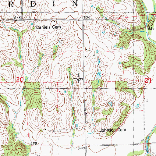 Topographic Map of Honey Creek School (historical), IL