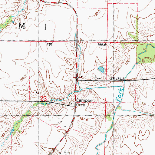 Topographic Map of Hong Kong School (historical), IL