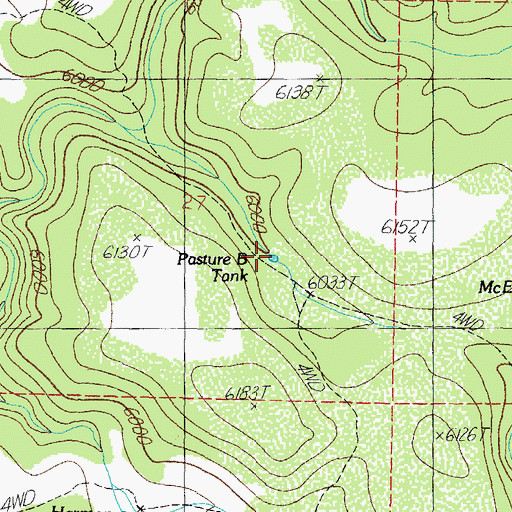 Topographic Map of Pasture B Tank, AZ