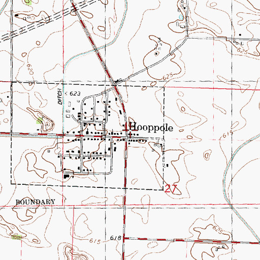 Topographic Map of Hooppole, IL