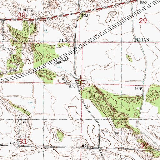 Topographic Map of Hooppole Grove School (historical), IL