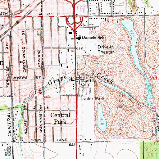 Topographic Map of Hooten Cemetery, IL