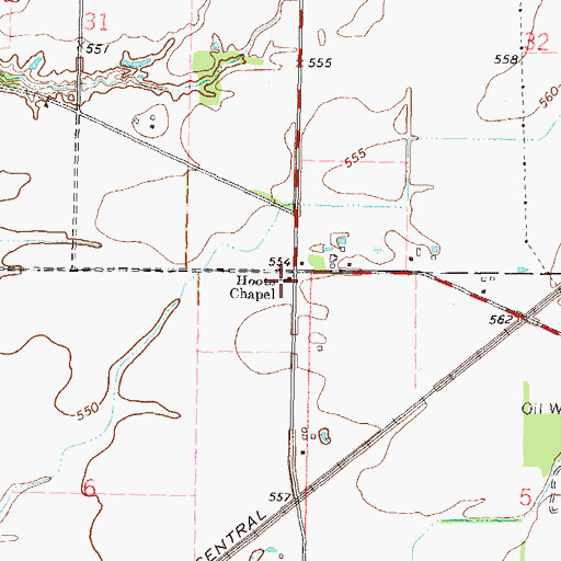 Topographic Map of Hoots Chapel Christian Church, IL