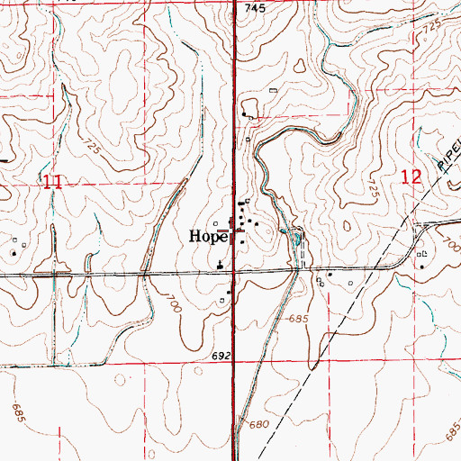 Topographic Map of Hope, IL