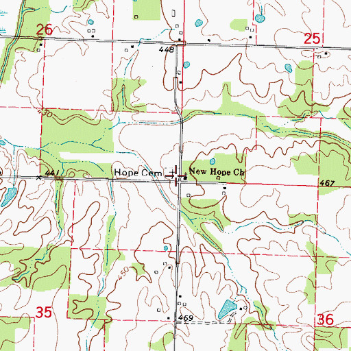 Topographic Map of Hope Cemetery, IL