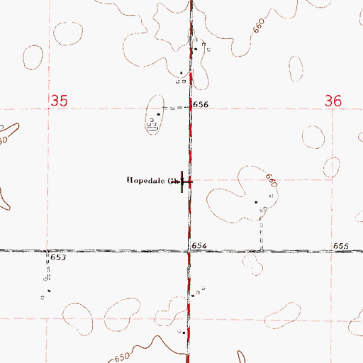 Topographic Map of Hopedale Church, IL