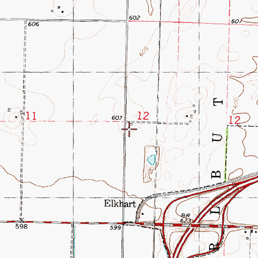 Topographic Map of Hopedale School (historical), IL