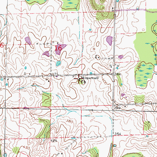 Topographic Map of Hopewell Church, IL
