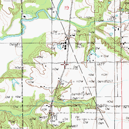 Topographic Map of Hopewell Church (historical), IL
