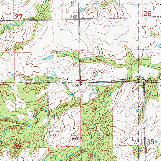 Topographic Map of Hopewell School (historical), IL