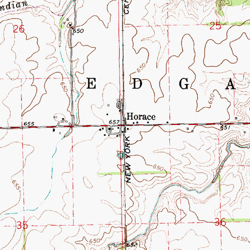 Topographic Map of Horace, IL