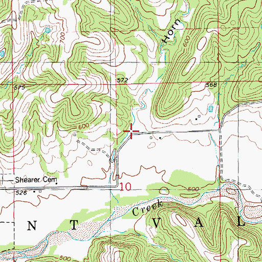 Topographic Map of Horn Hollow, IL