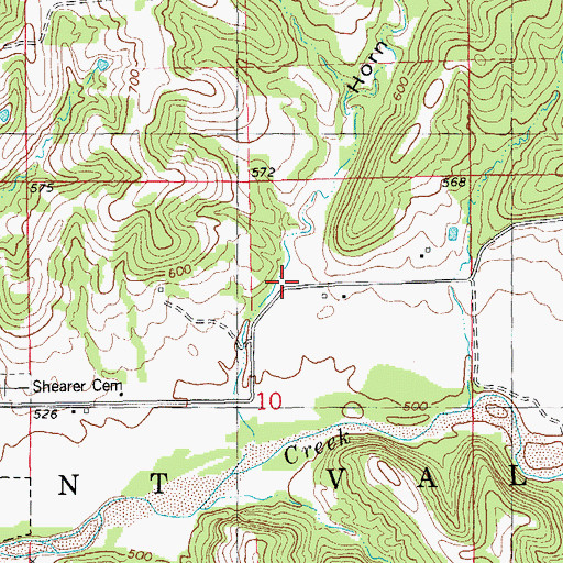 Topographic Map of Horn Hollow, IL