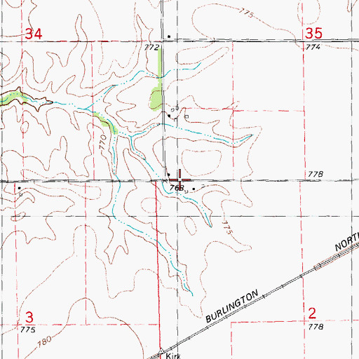 Topographic Map of Hornbeck School (historical), IL