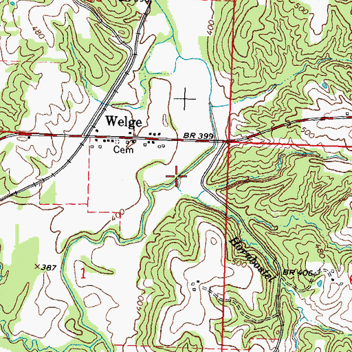 Topographic Map of Hornbostel Branch, IL