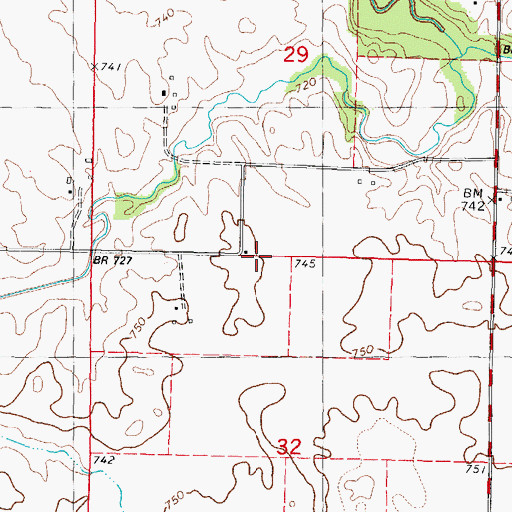 Topographic Map of Horney School (historical), IL