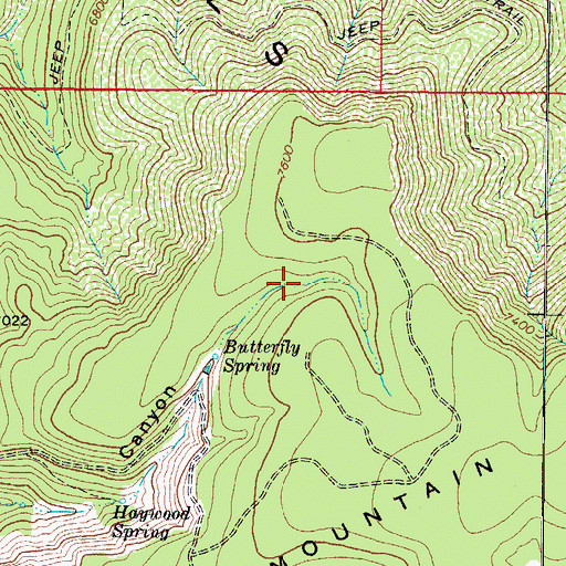 Topographic Map of Butterfly Tank, AZ