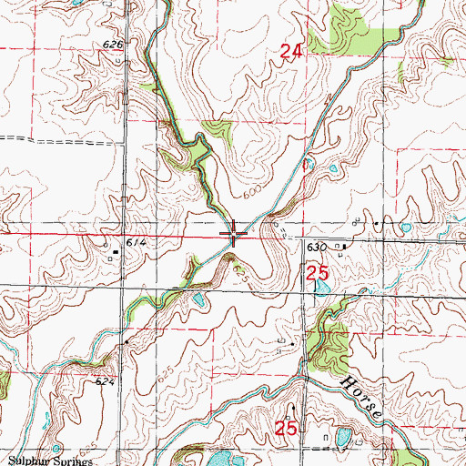 Topographic Map of Horse Creek, IL