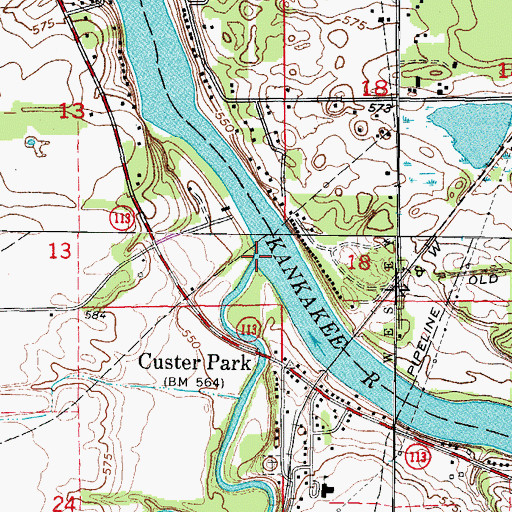 Topographic Map of Horse Creek, IL