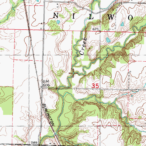 Topographic Map of Horse Creek, IL