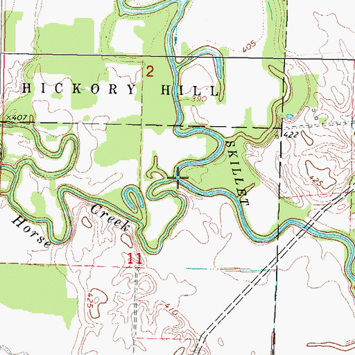 Topographic Map of Horse Creek, IL