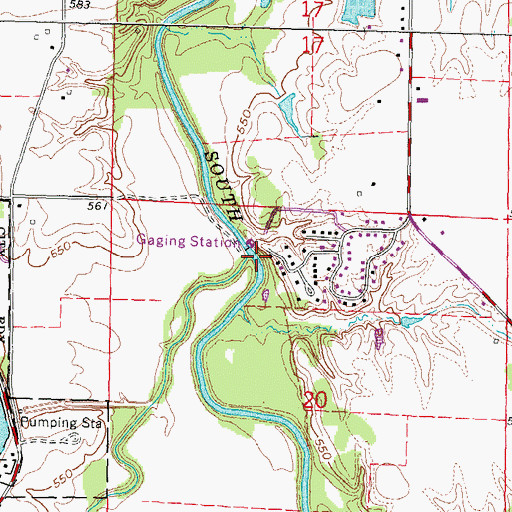 Topographic Map of Horse Creek, IL