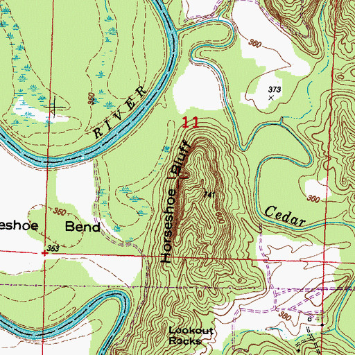 Topographic Map of Horseshoe Bluff, IL
