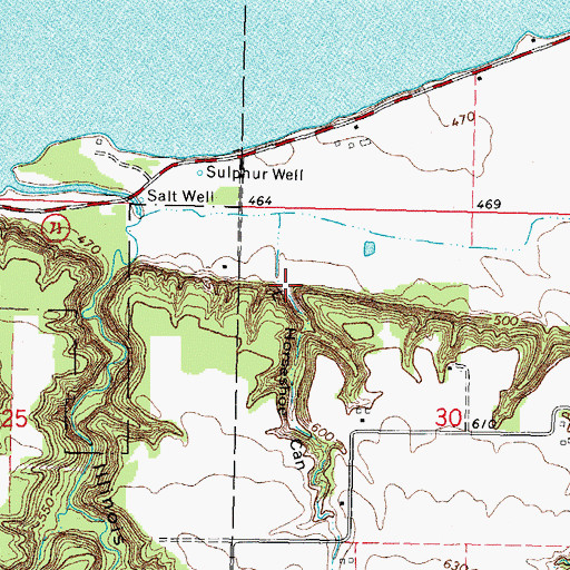 Topographic Map of Horseshoe Canyon, IL