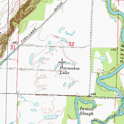 Topographic Map of Horseshoe Lake, IL