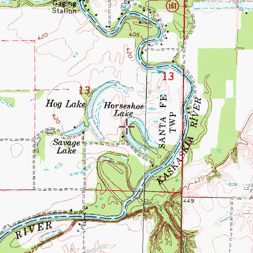 Topographic Map of Horseshoe Lake, IL
