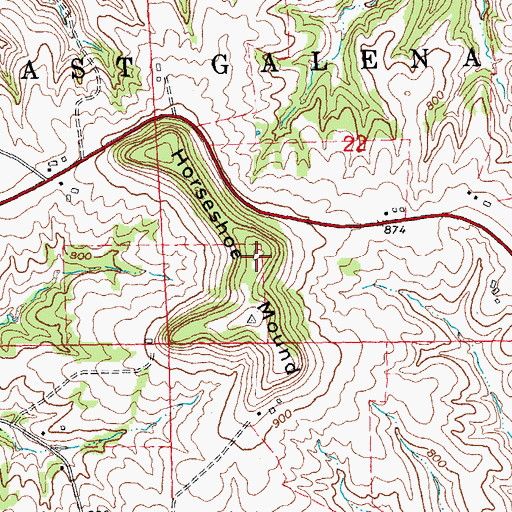 Topographic Map of Horseshoe Mound, IL