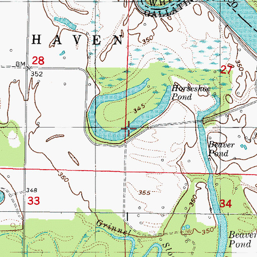 Topographic Map of Horseshoe Pond, IL