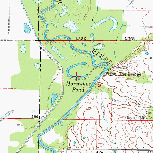 Topographic Map of Horseshoe Pond, IL