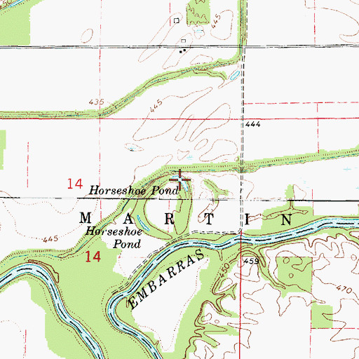 Topographic Map of Horseshoe Pond, IL
