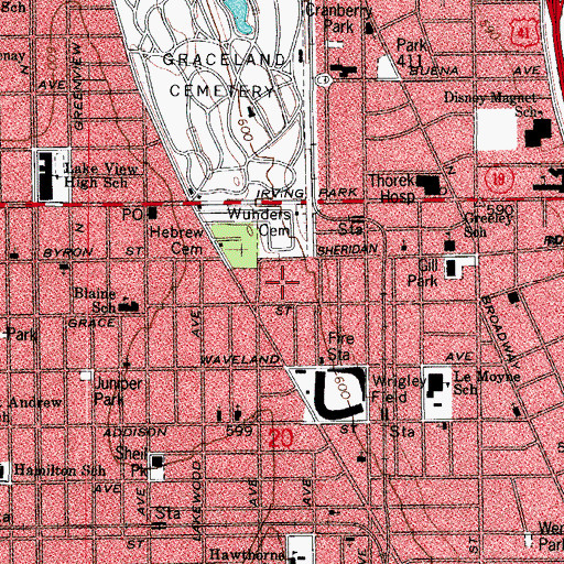 Topographic Map of House of Good Shepherd School, IL