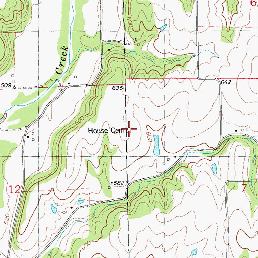 Topographic Map of House Cemetery, IL