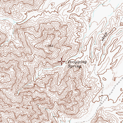 Topographic Map of Dripping Spring, AZ