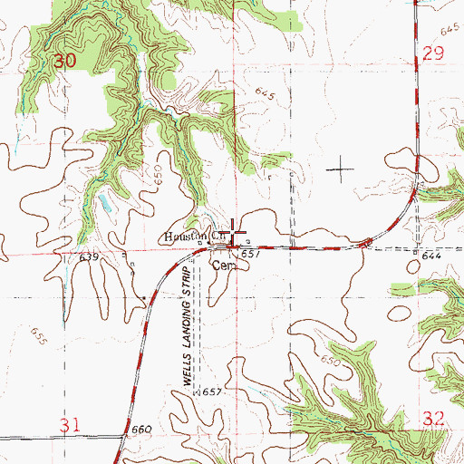 Topographic Map of Houston School (historical), IL