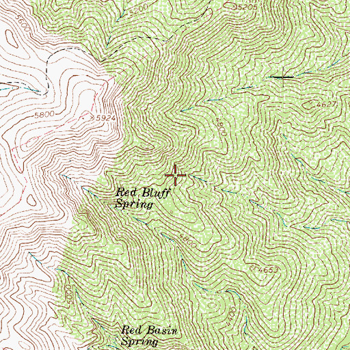 Topographic Map of Red Blow Spring, AZ