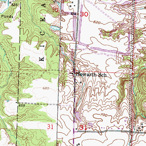 Topographic Map of Howarth School, IL