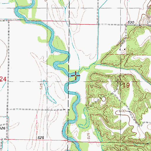Topographic Map of Howe Creek, IL