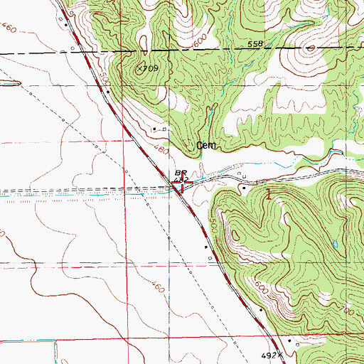 Topographic Map of Howell Hollow, IL