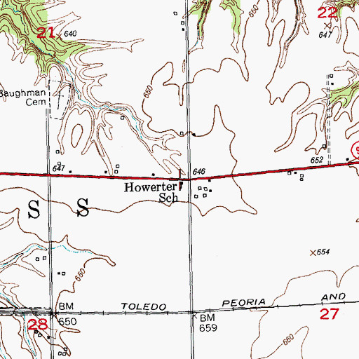 Topographic Map of Howerter School (historical), IL