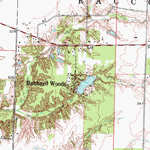 Topographic Map of Hubbard Woods, IL