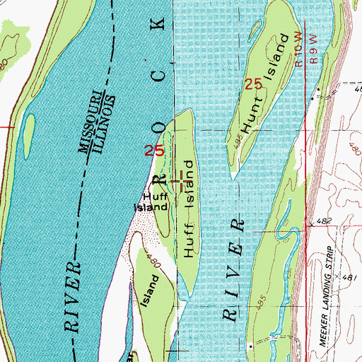 Topographic Map of Huff Island, IL