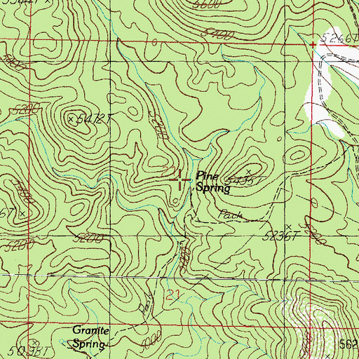 Topographic Map of Pine Spring, AZ