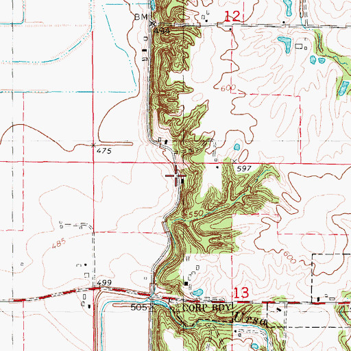 Topographic Map of Hughes School (historical), IL