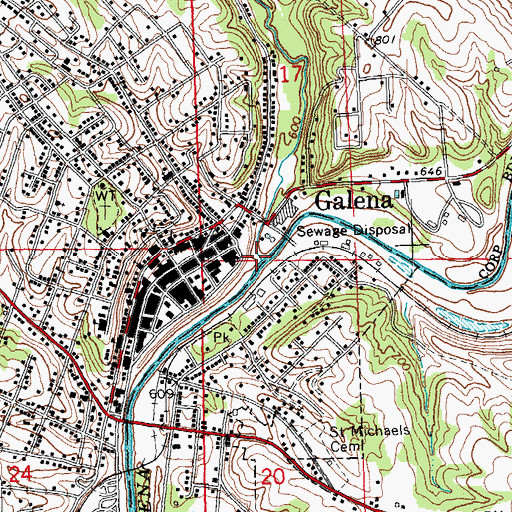 Topographic Map of Hughlett Branch, IL