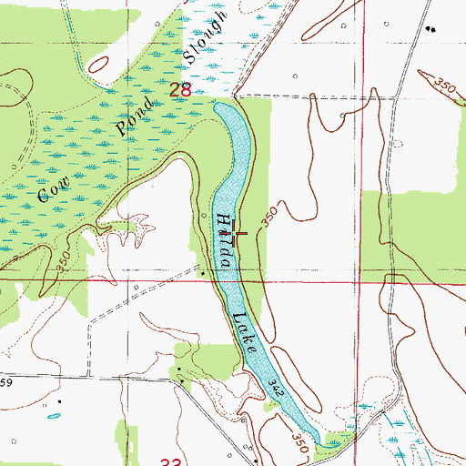 Topographic Map of Hulda Lake, IL