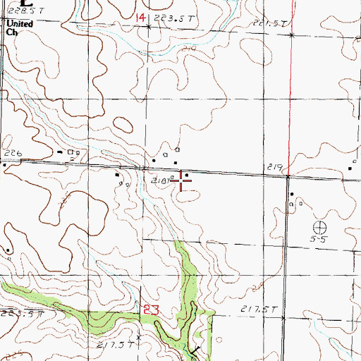 Topographic Map of Hull School (historical), IL